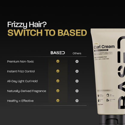 BASED Curl Cream | Instant Definition & Hydration | Simple, Effective, BASED.